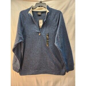 Old River Sweater 1/4 zip Pullover Mens Size XXL Blue Black Two Toned Fleece